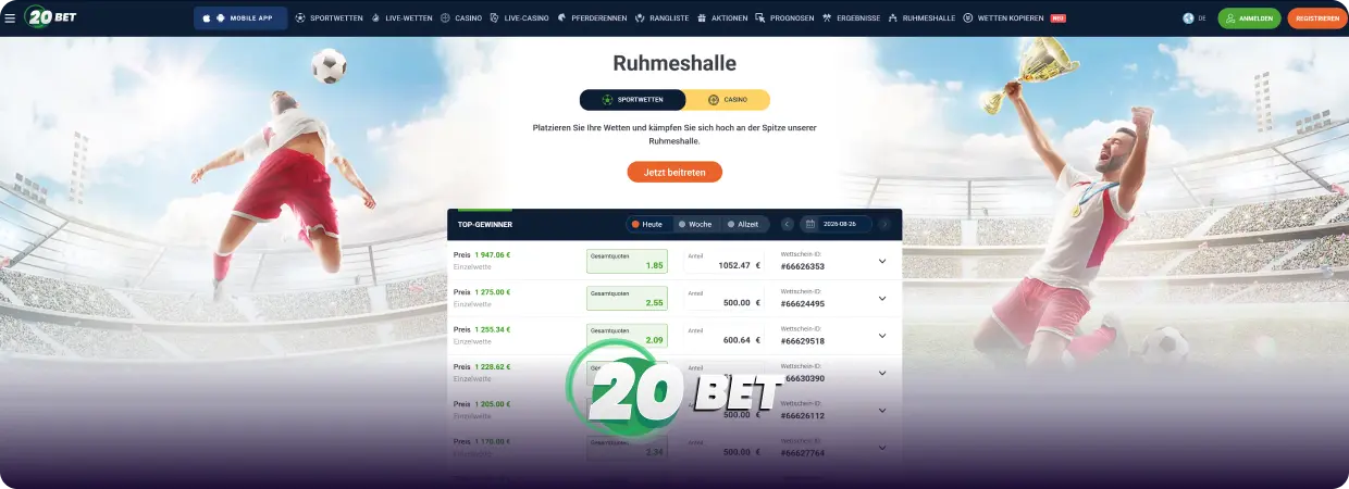 20Bet Lade die App Herunter