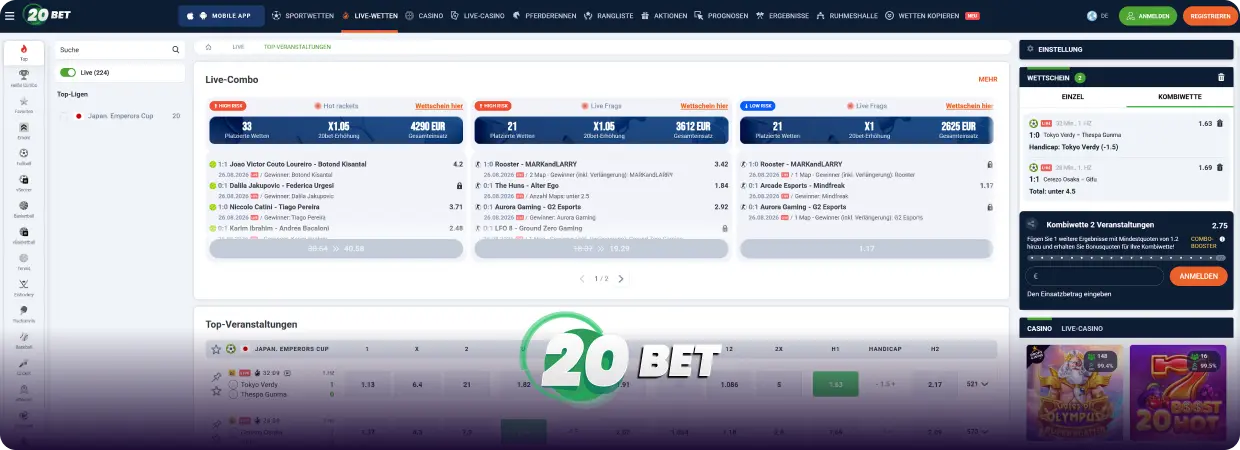 20Bet Online-Wetten 20Bet Online-Wetten