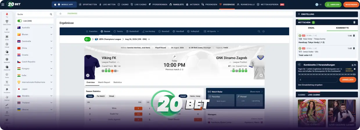 20Bet Live-Übertragung 20Bet Live-Übertragung